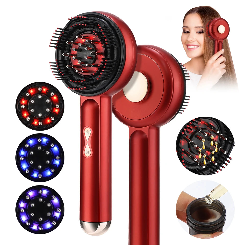 Electric Scalp Massager Hair Growth Oil Applicator Red Light Comb - 17