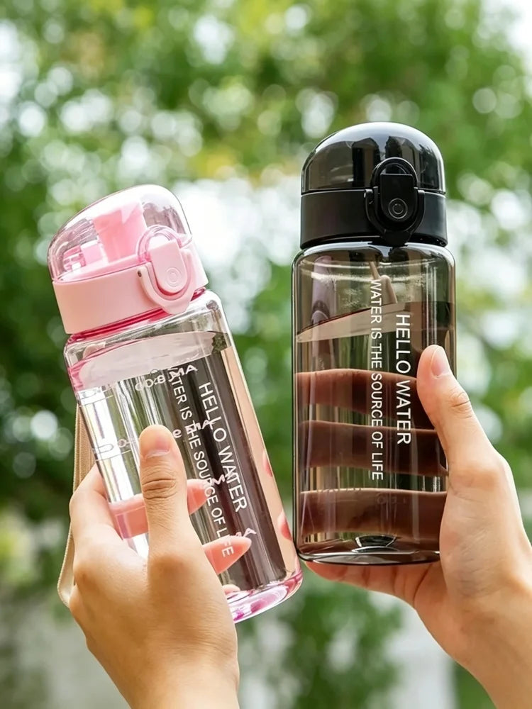 550ml Leak Proof Sports Water Bottle with Time Marker and Straw