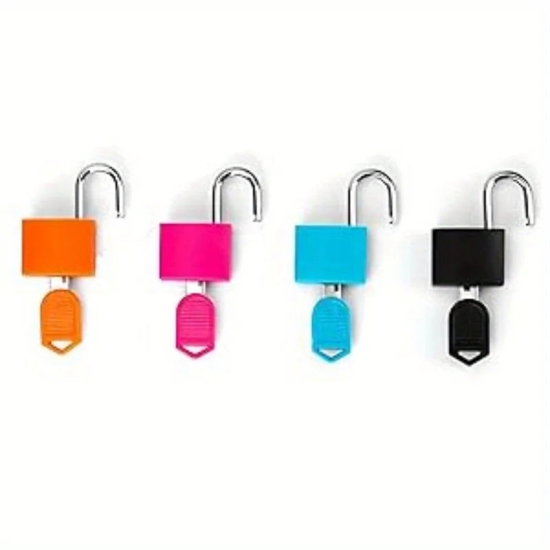6pc Small Padlock Set with Keys Portable Travel Suitcase Diary Lock - 12