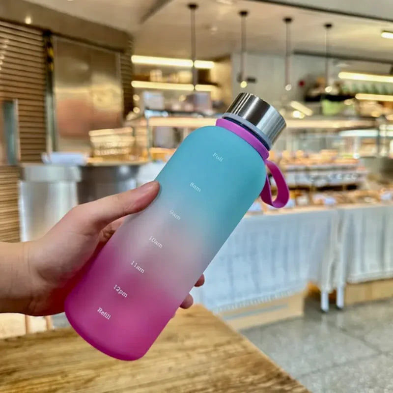 550ml Gradient Water Bottle Portable Sports Cup with Time Marker - 21