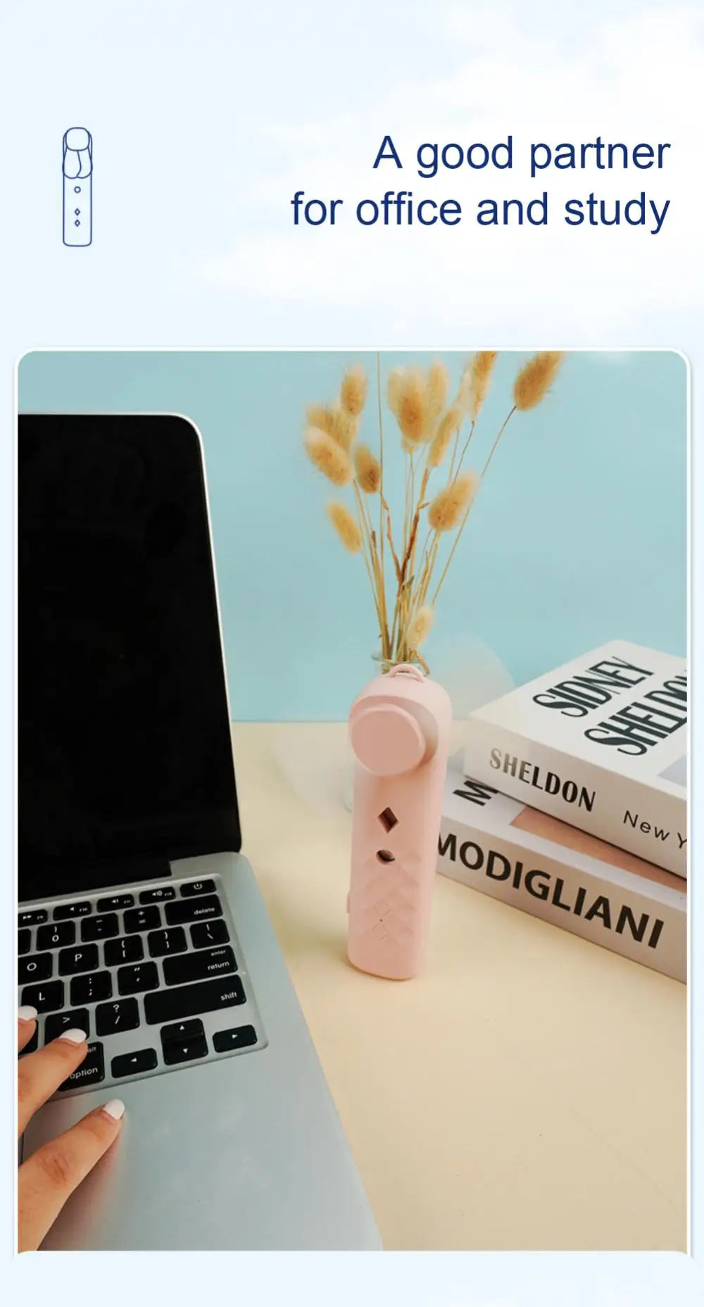 Portable 2-in-1 Handheld Mist Fan USB Rechargeable Cooling Face Steamer