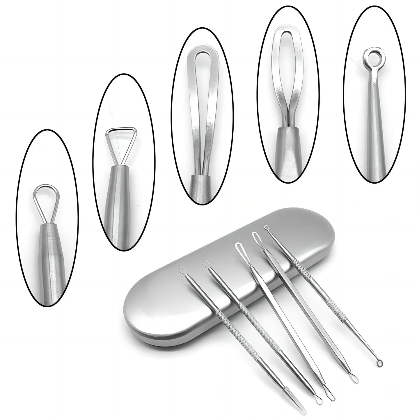 Stainless Steel Blackhead Remover Tool Kit Pimple Extractor - 10