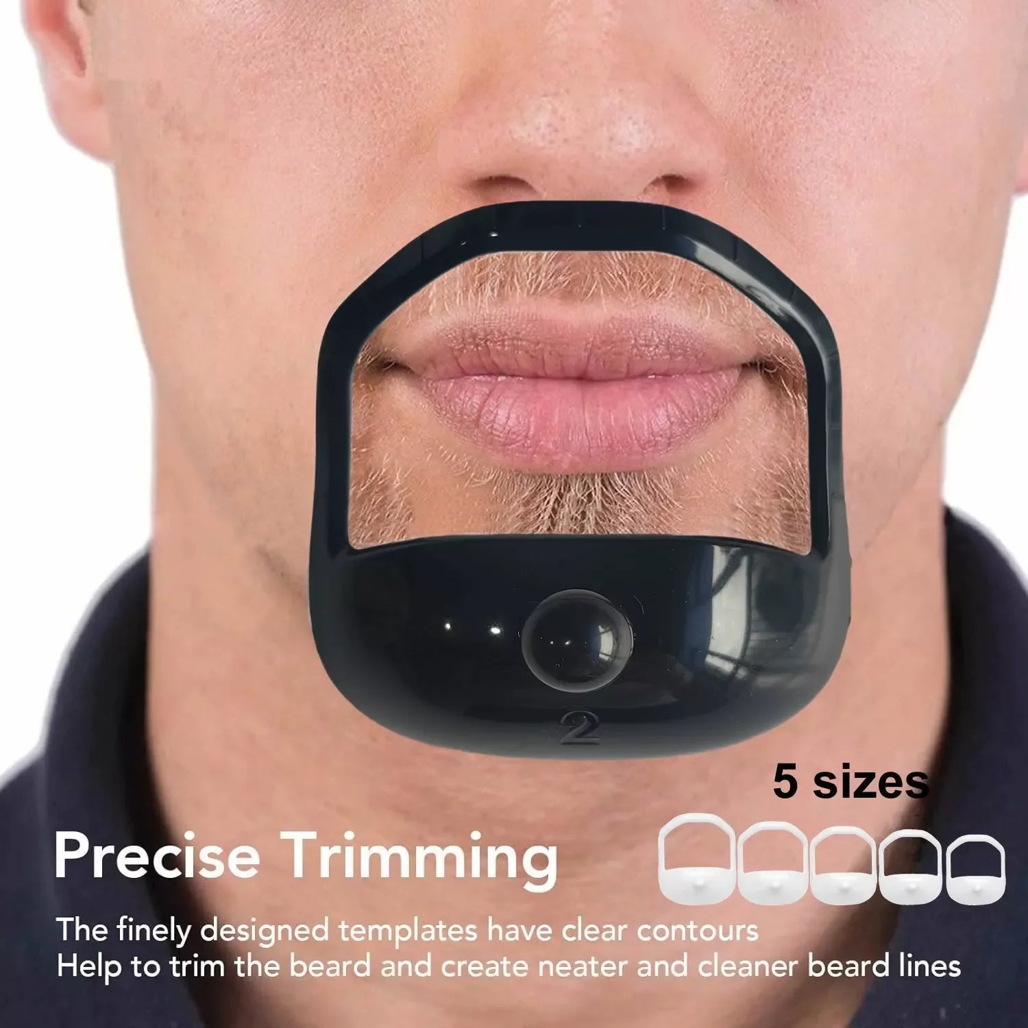 5-Piece Beard Styling Template and Shaping Tool for Precision Grooming - 3