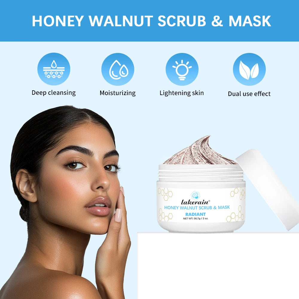 Honey Walnut Facial Scrub and Exfoliating Mask