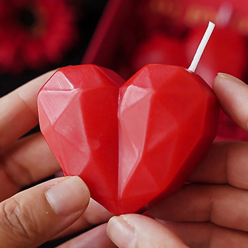 2pc Heart Shaped Scented Aromatherapy Candles Romantic Valentine Gift - 7