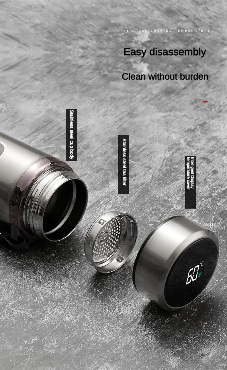 SoftAura Smart Thermos Bottle LED Temperature Display Vacuum Flask 1L - 14