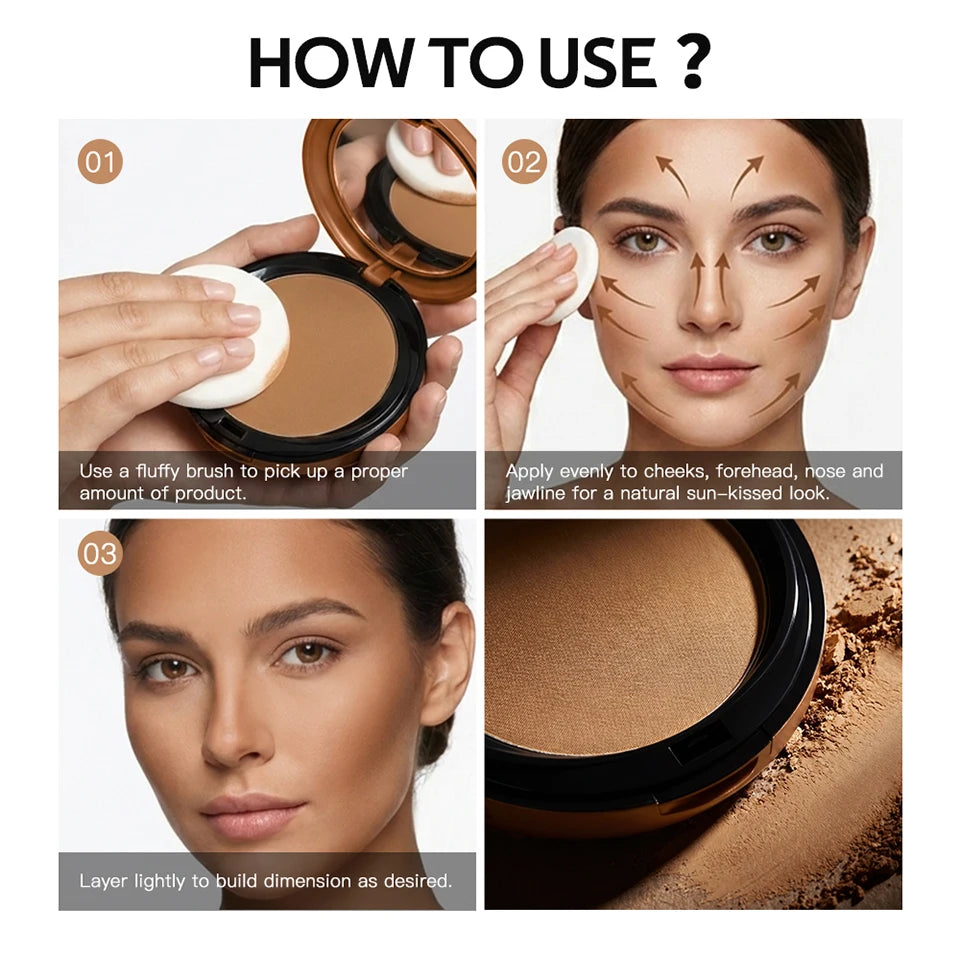 Matte Bronze Compact Powder Natural Setting Makeup - 14