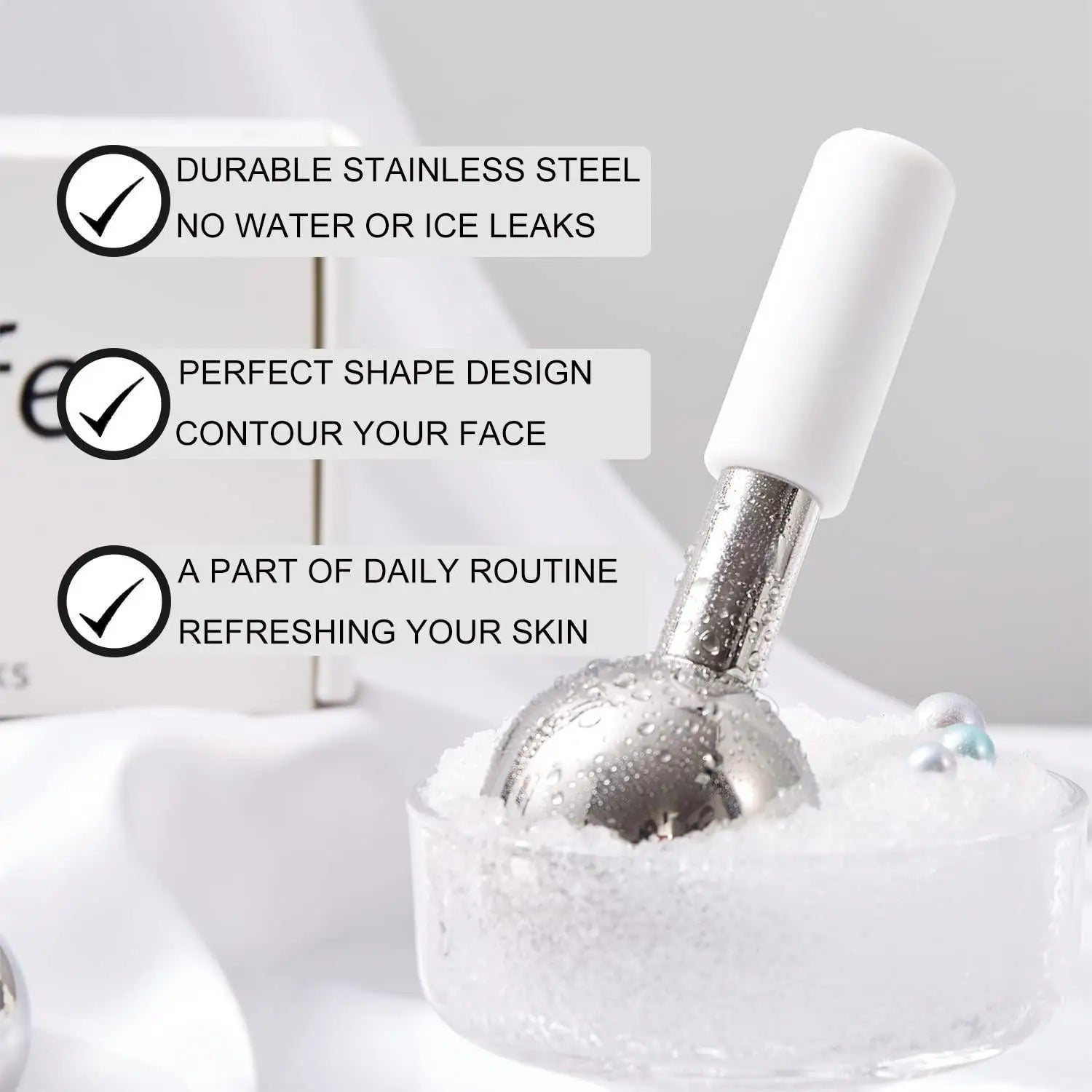 Stainless Steel Ice Globes Facial Cryo Sticks Cooling Roller - 4