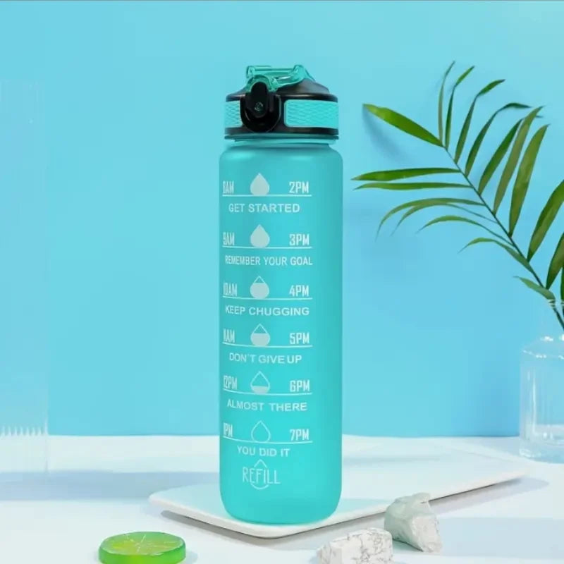 Gradient Sports Water Bottle with Time Marker and Straw Leakproof