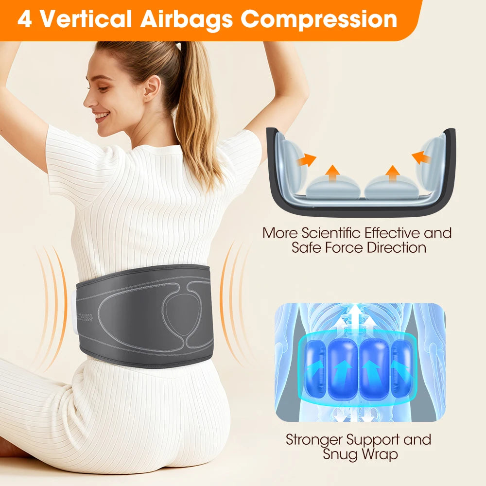 Cordless Back Massager Belt Heated Waist Wrap