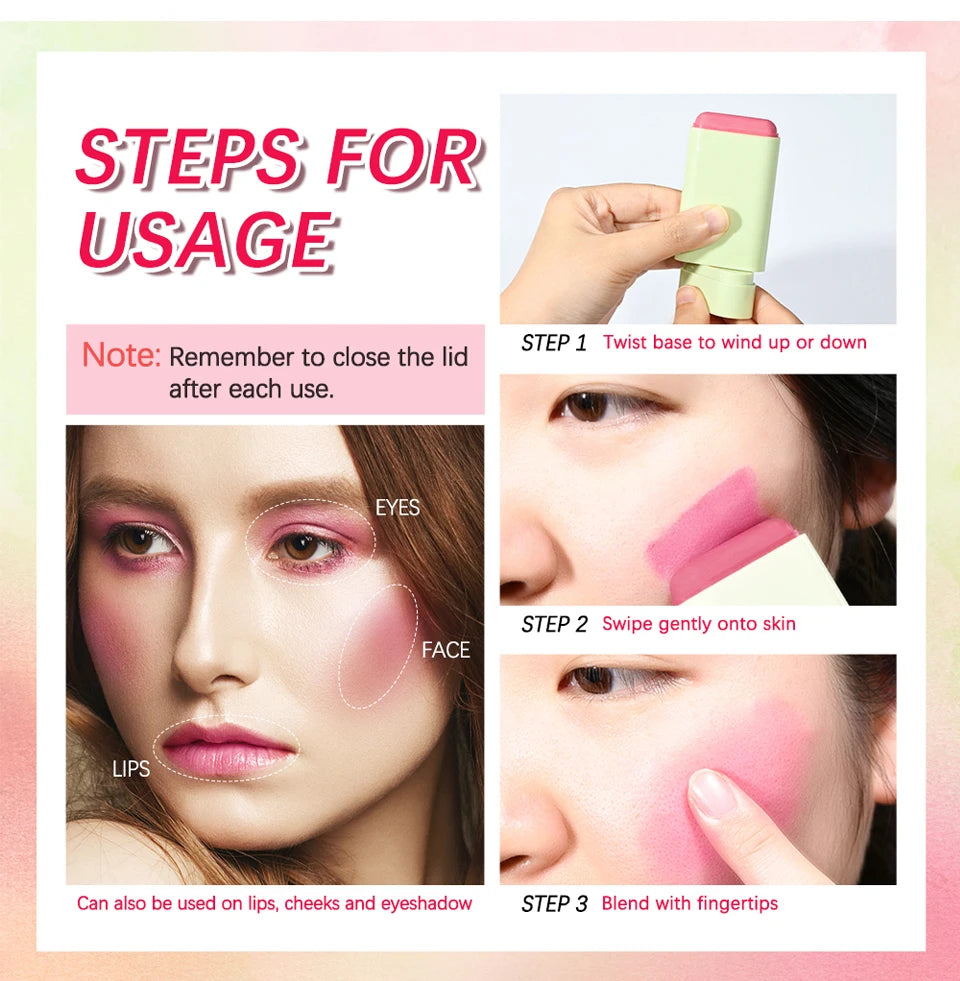 Korean Blush Stick Matte Cream Blusher & Tinted Makeup Stick - 16