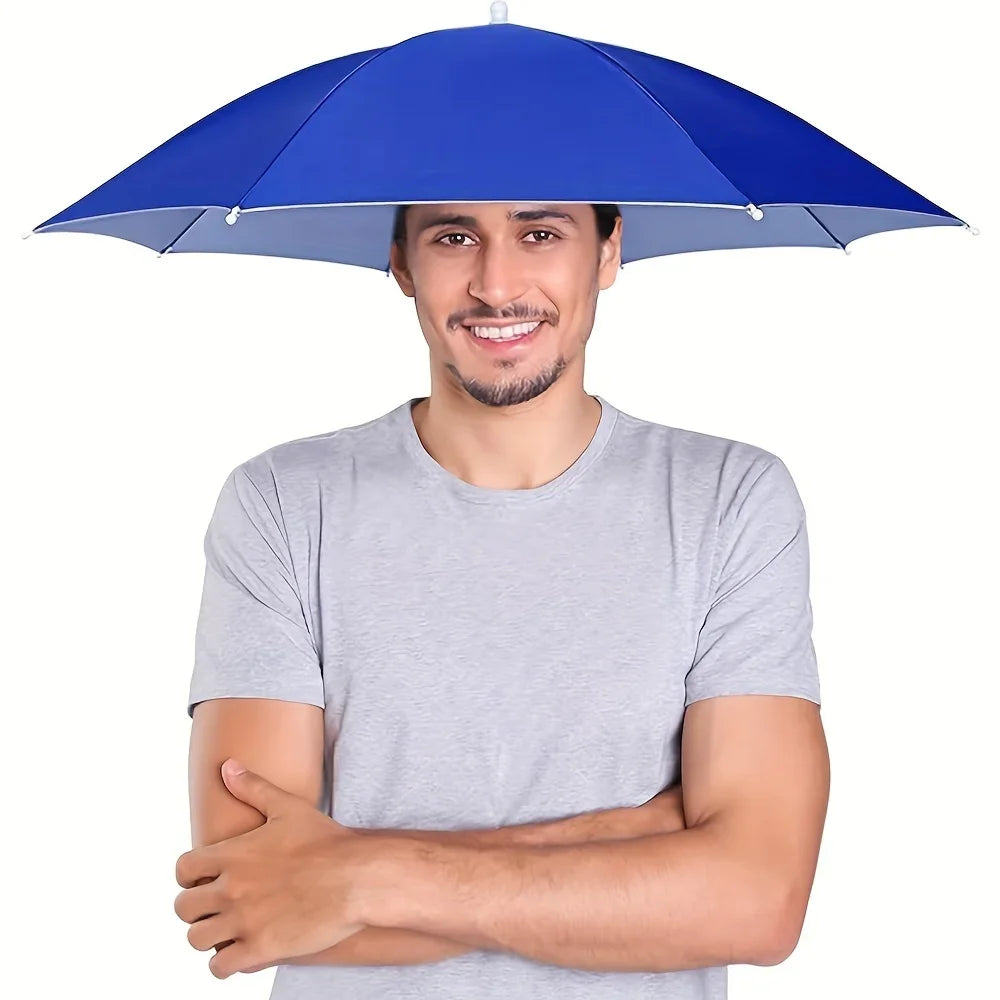 Hands Free Umbrella Hat Sun Rain Protection Headgear for Outdoor Fishing