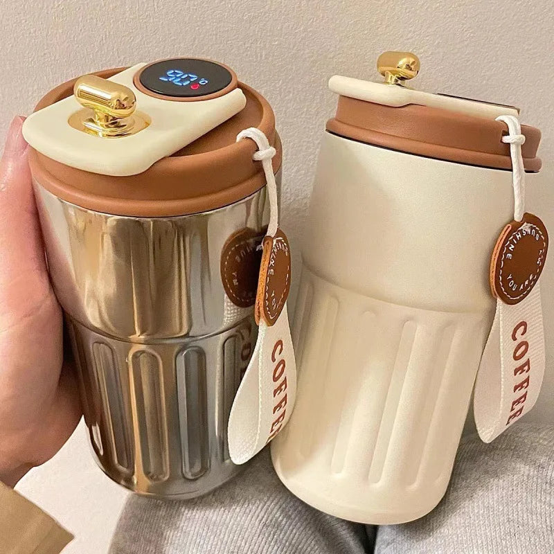 Smart Stainless Steel Coffee Mug with LED Temperature Display Travel Flask - 1
