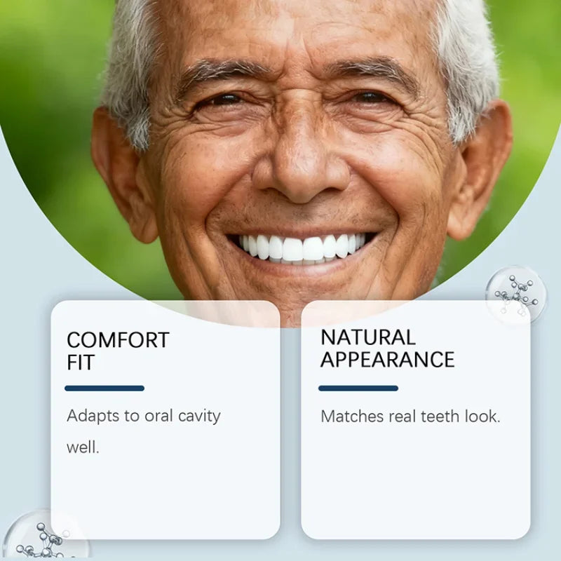 Instant Fake Teeth Denture Set Natural Smile Braces
