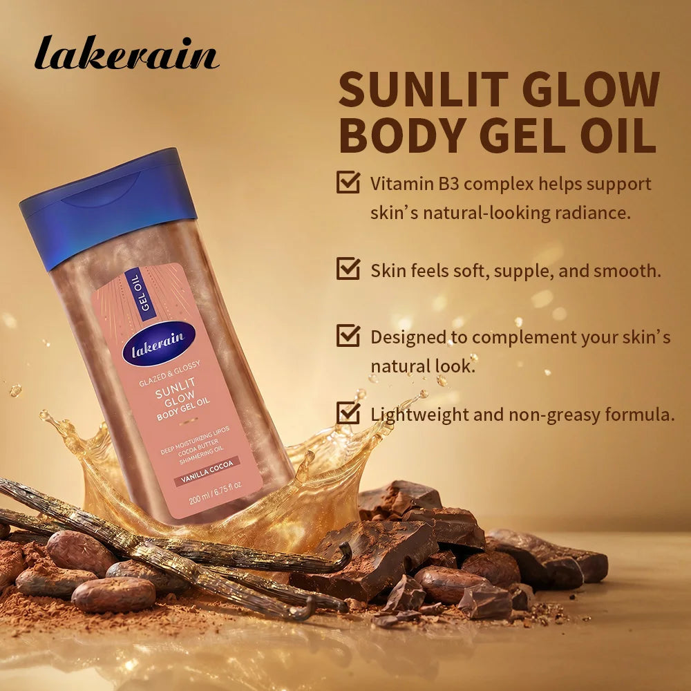 Lakerain Radiant Body Gel Oil Moisturizing Shimmer Hydrating Skincare - 3
