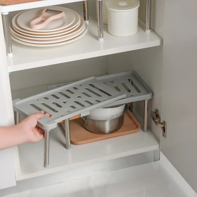 Retractable Kitchen Shelf Organizer Adjustable Counter Storage Rack - 3