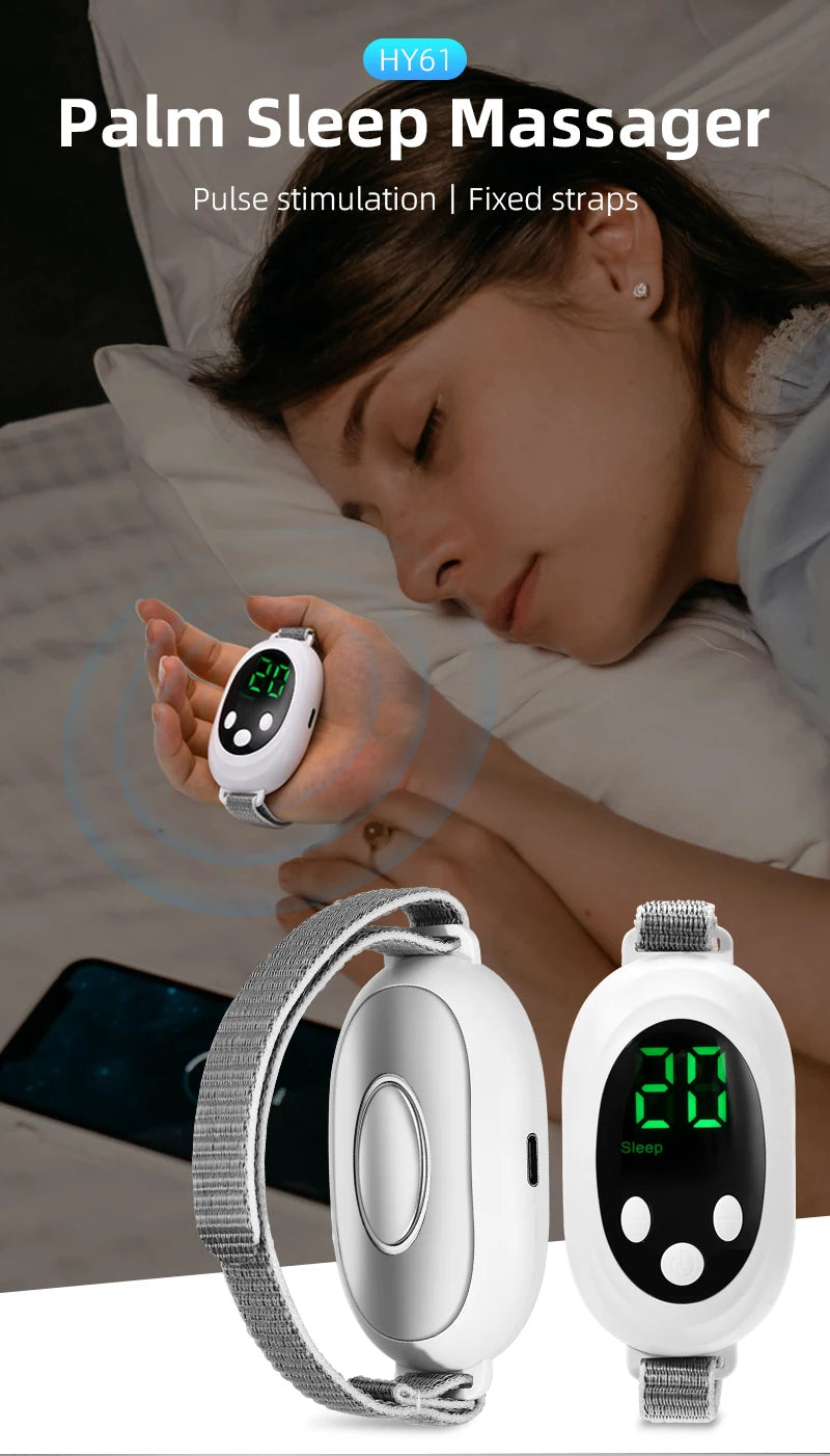 Microcurrent Sleep Aid Device EMS Insomnia Relief Palm Massager - 7