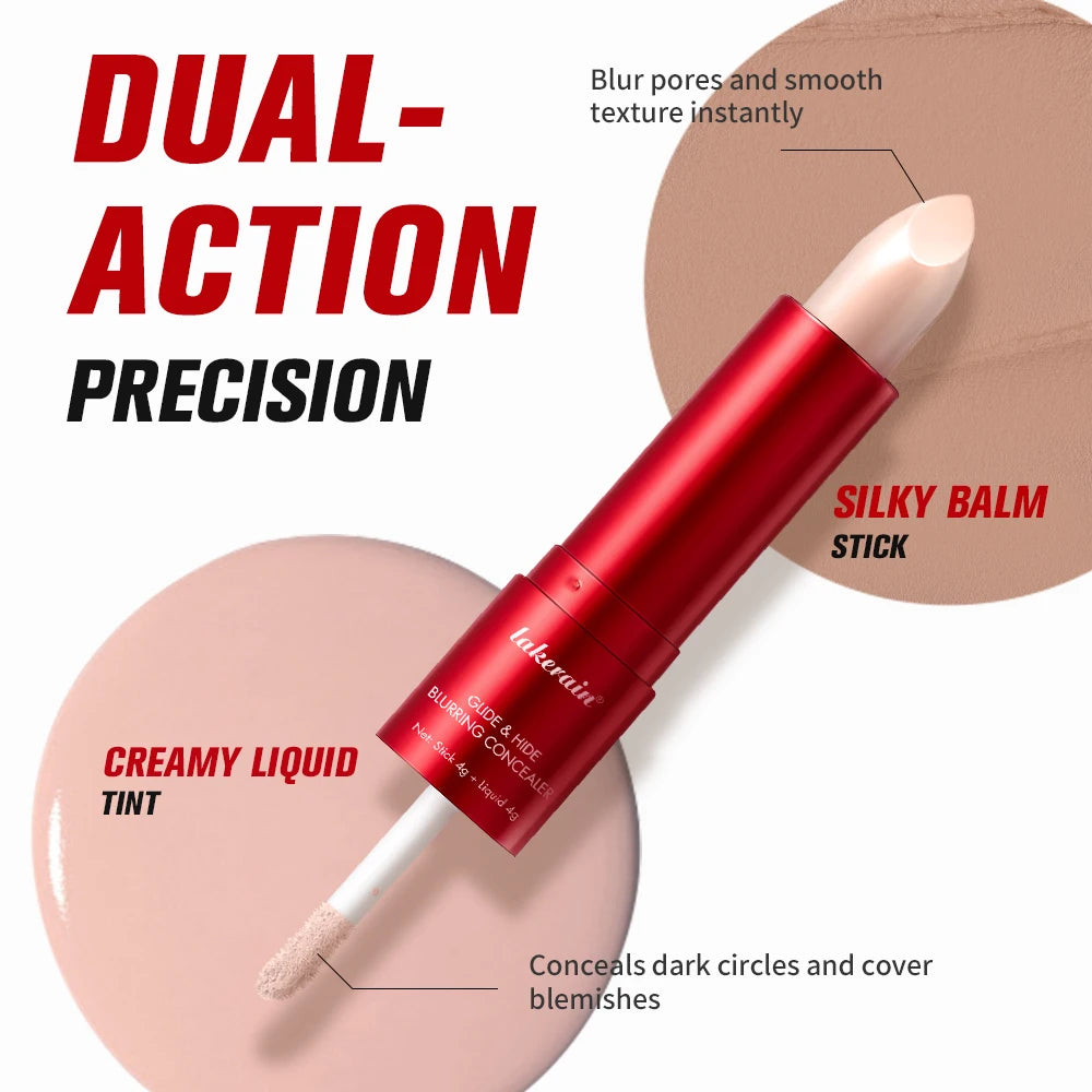 2-in-1 Glide & Hide Blurring Concealer Liquid Foundation Makeup - 5