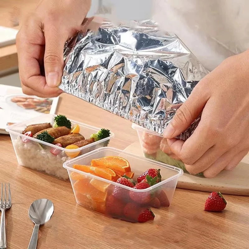 Reusable Aluminum Foil Bowl Covers Food Storage Wraps for Oven Picnic - 15