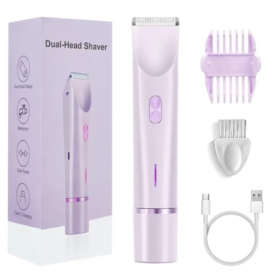 2 in 1 Women Electric Razor Bikini Trimmer Face Shaver Hair Removal
