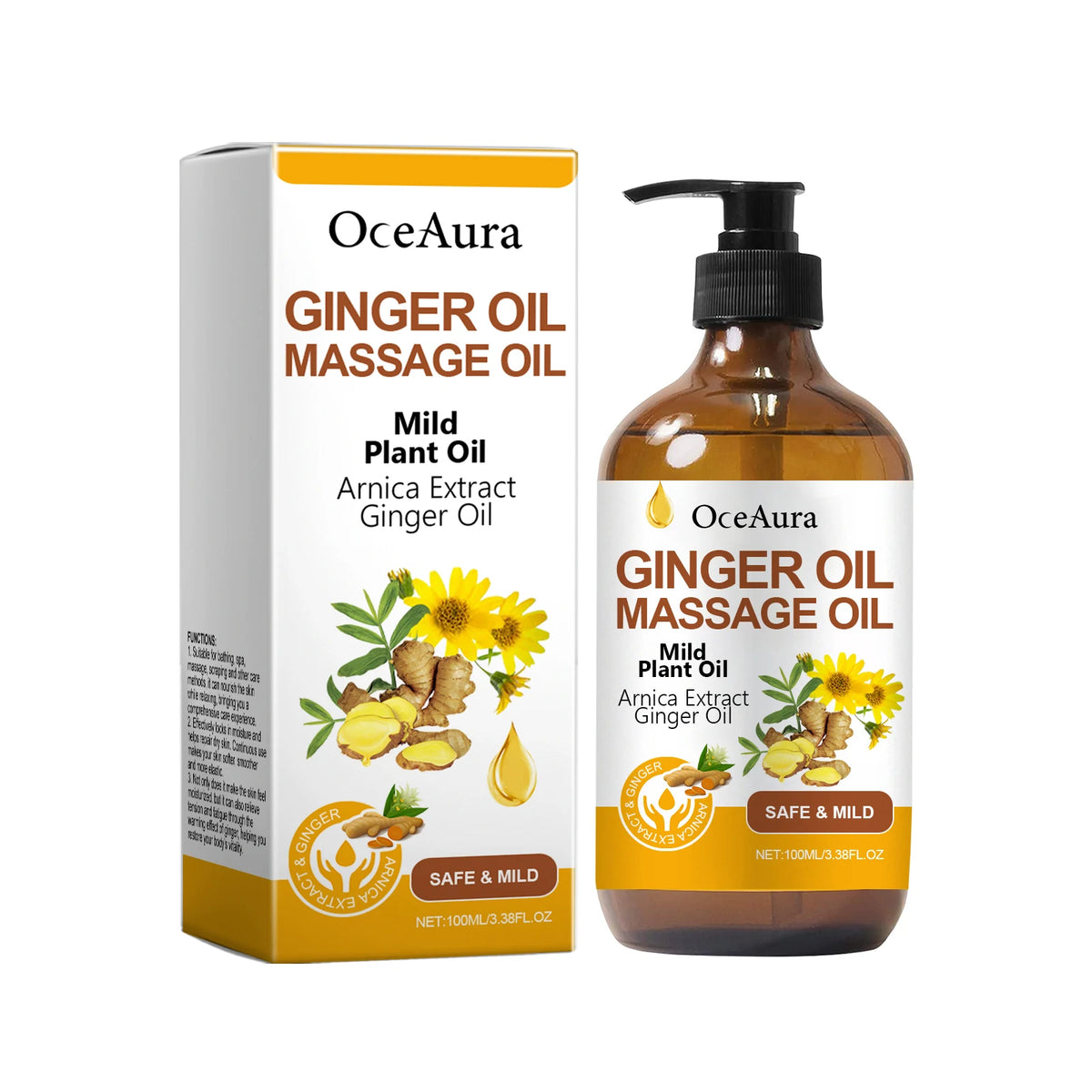 Ginger Massage Oil Body Relaxing Essential Oil