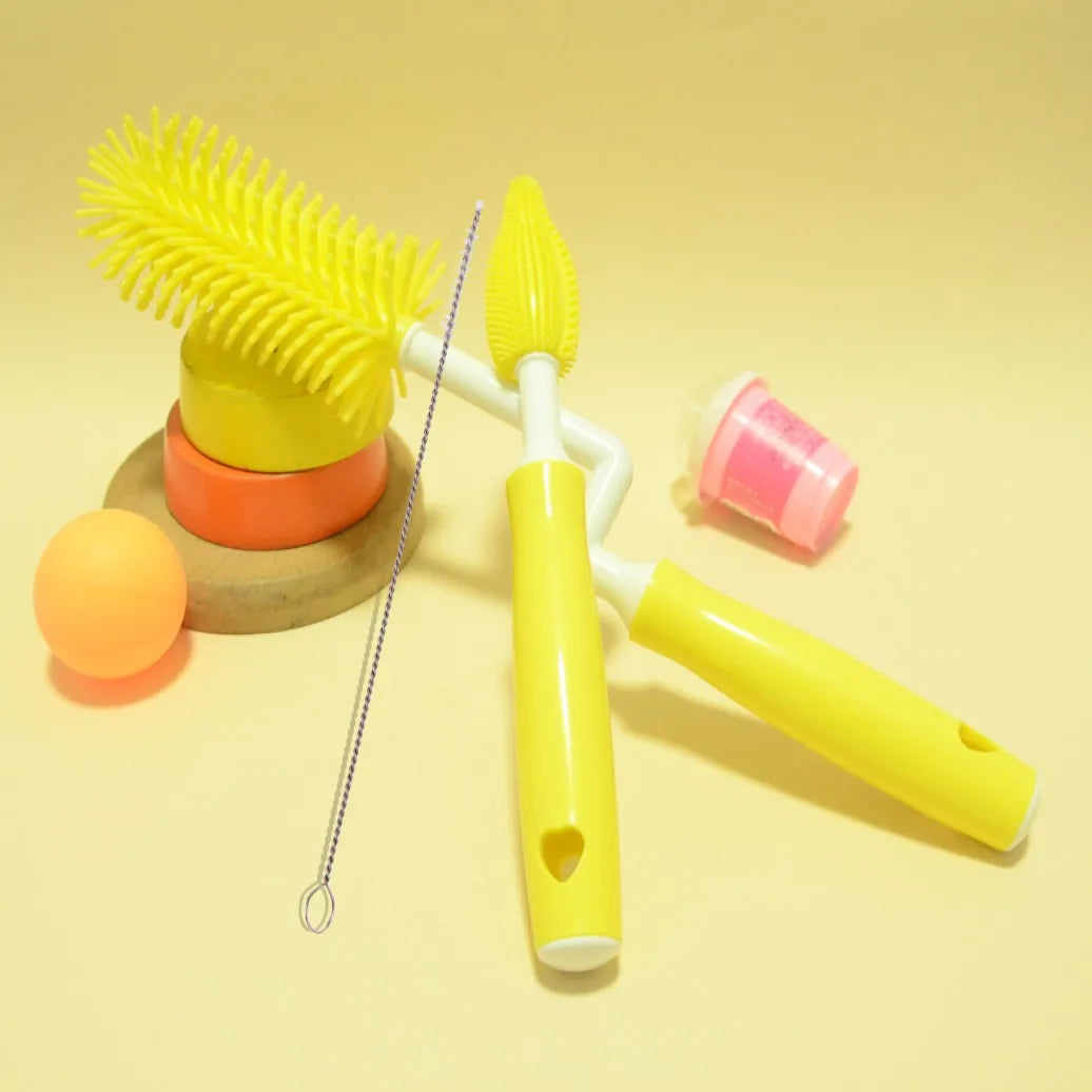 Silicone Baby Bottle Cleaning Brush Set with Straw and Pacifier Cleaner - 17
