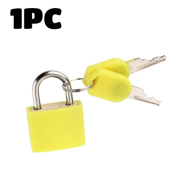 6pc Small Padlock Set with Keys Portable Travel Suitcase Diary Lock - 25