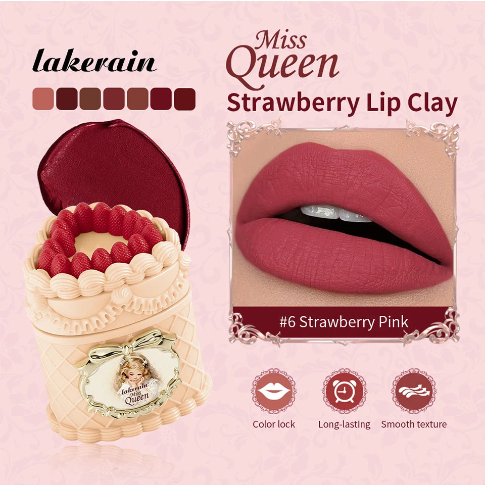 Strawberry Cake Lip Mud Matte Velvet Lipstick