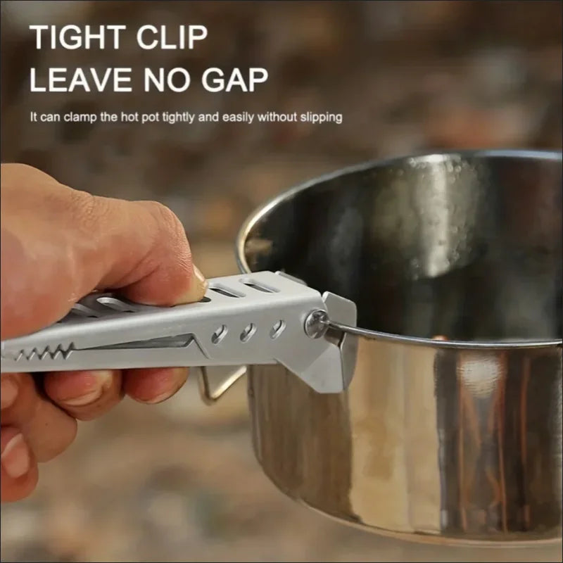 Portable Camping Pot Gripper Anti Scald Pan Clip Handle for Outdoor - 4