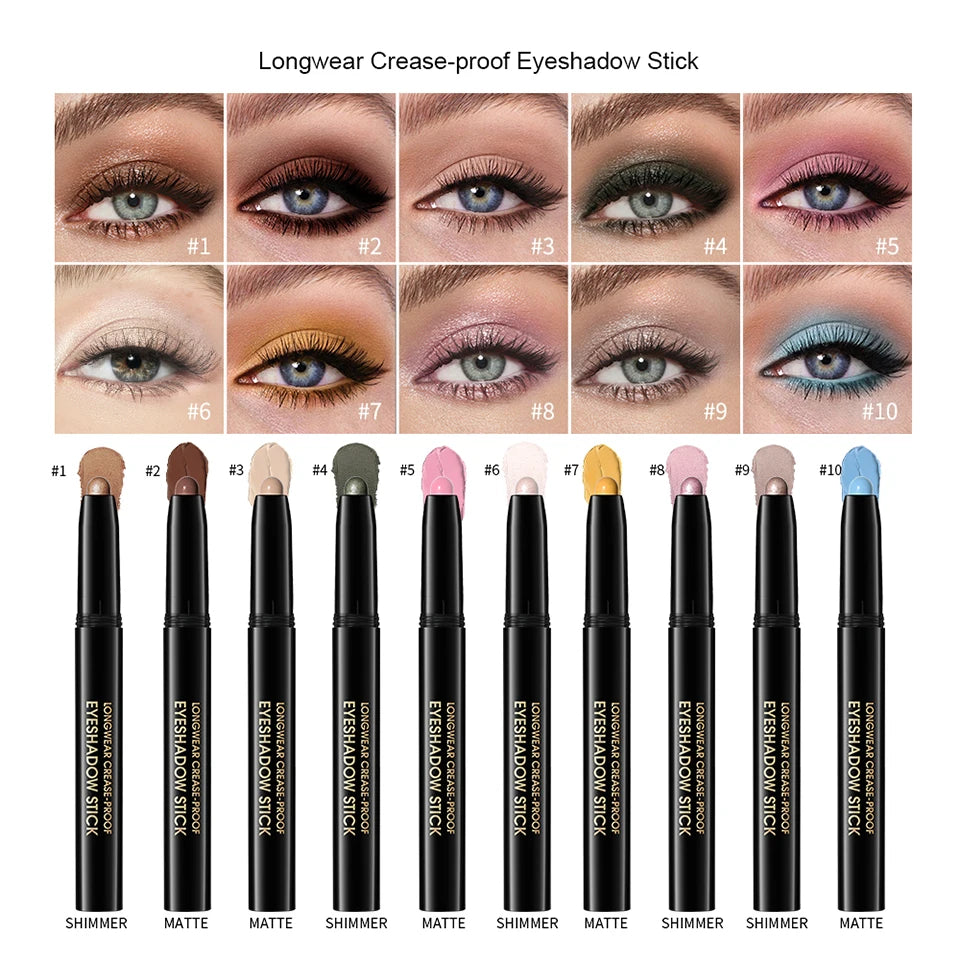 Longwear Crease Proof Eyeshadow Pencil Shimmer Matte Eye Shadow Pen