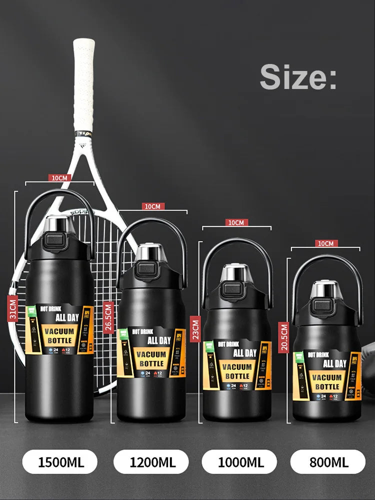 Insulated Stainless Steel Water Bottle Vacuum Flask with Straw Lid - 10