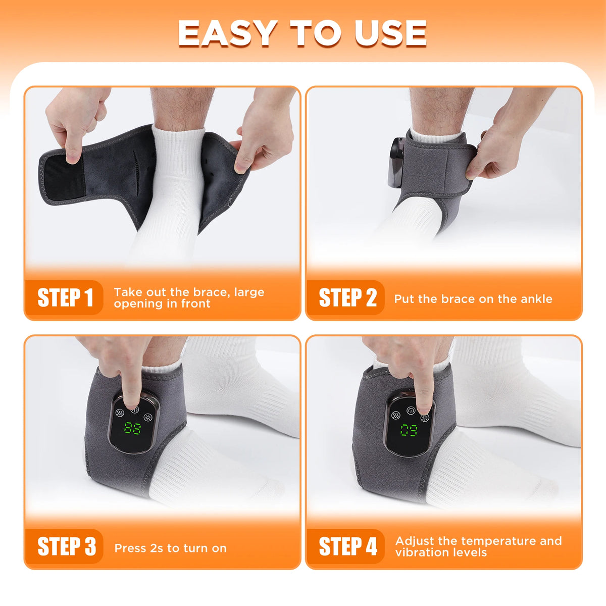 Cordless Heated Ankle Massager with Heat and Vibration