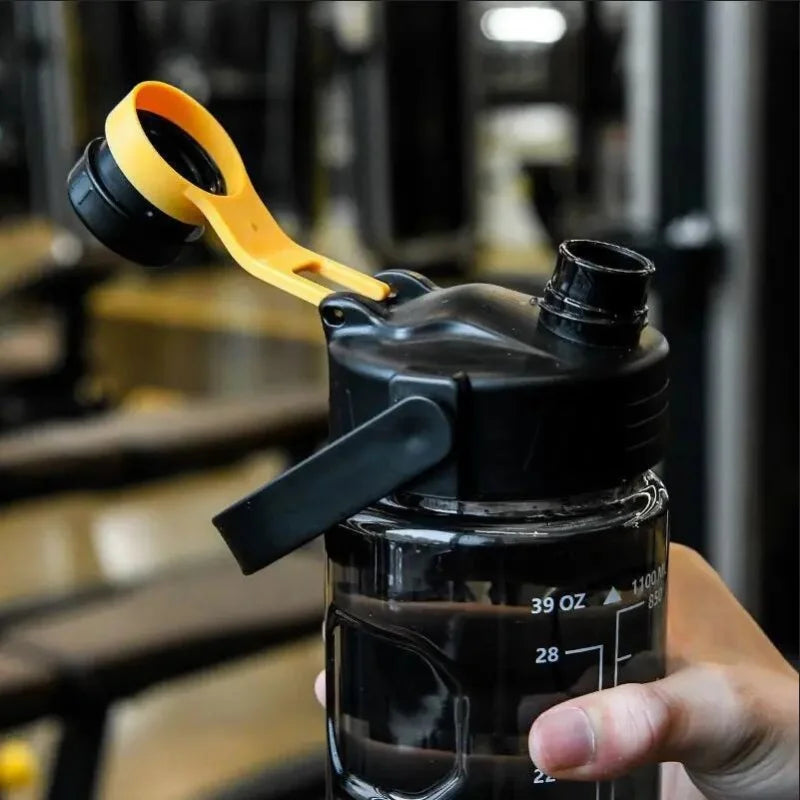 1.5L Sports Water Bottle Leak Proof Motivational Jug with Straw