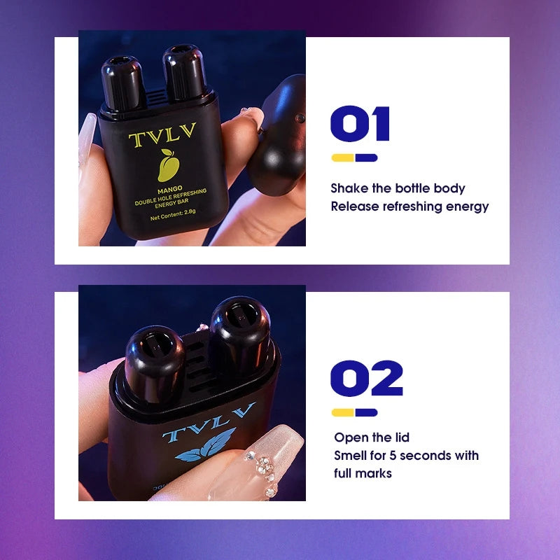 Double Hole Energy Stick Aromatherapy Nasal Inhaler Energizing Bar
