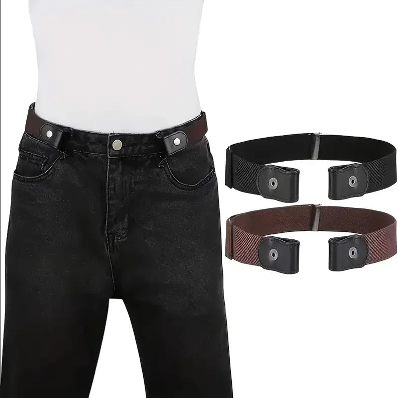 Invisible Elastic Belt Buckle Free Stretch Waistband for Jeans - 5