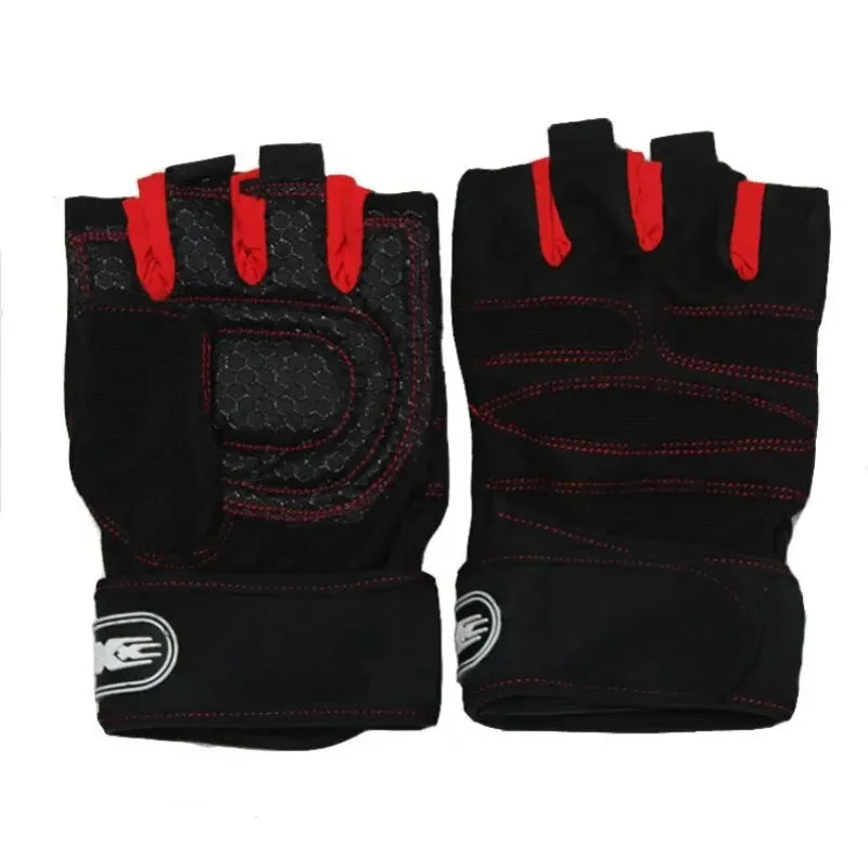 Unisex Half Finger Fitness Gloves Workout Training Wrist Support