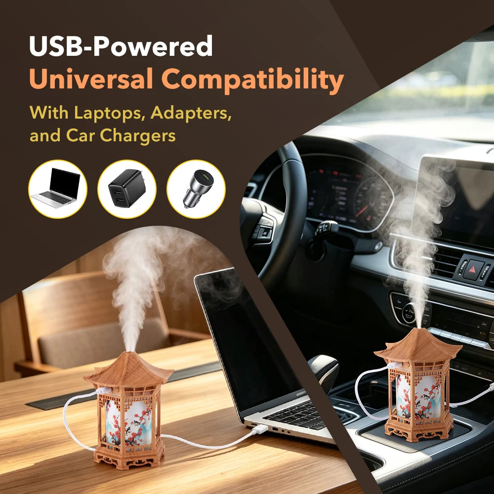 Chinese Style Pavilion Humidifier & USB Night Light