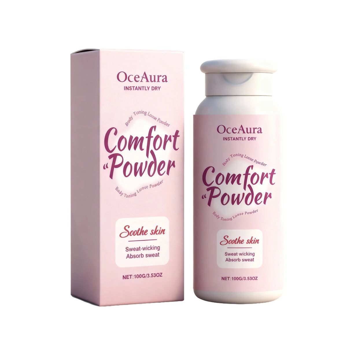OceAura Comfort Body Powder Sweat Wicking Skin Soothing Refreshing Care