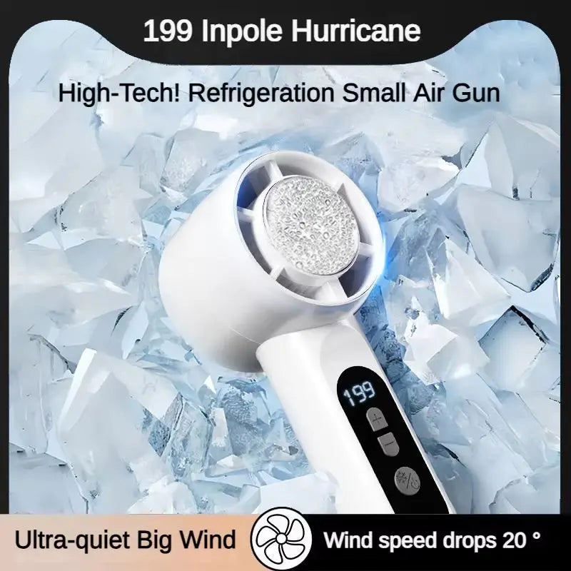 Rechargeable Turbo Mini Handheld Fan with Ice Cooler - 3