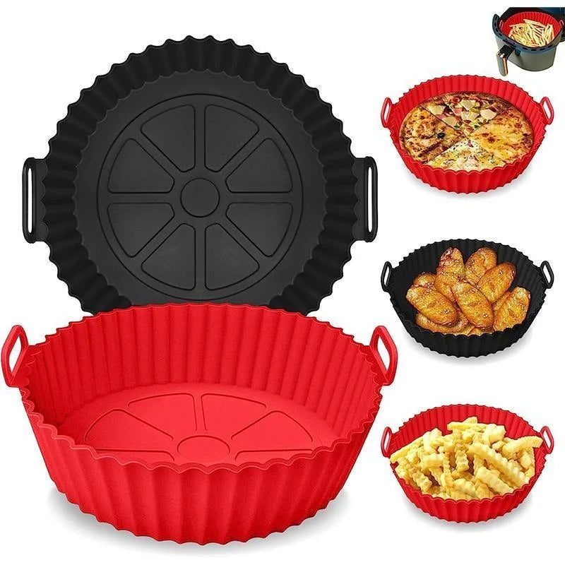 Reusable Silicone Air Fryer Liner Non-Stick Baking Tray Basket Pot