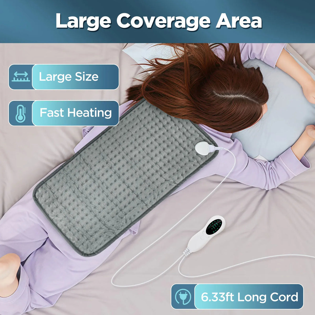 Electric Heating Pad for Back and Waist Pain Relief