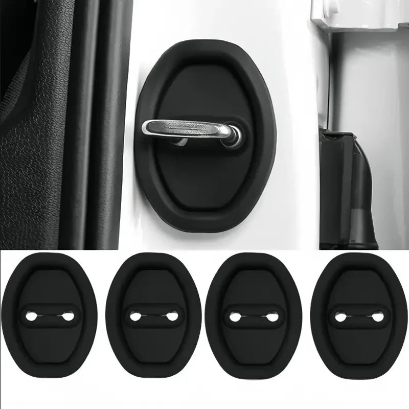 4PCS Car Door Lock Covers Shock Absorber Anti Collision Silicone Pads - 2