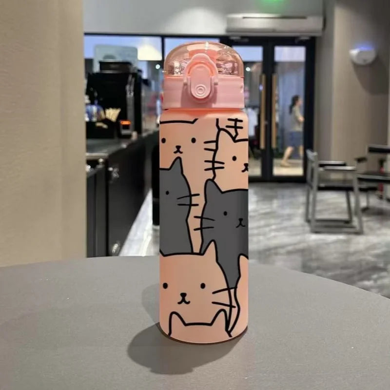 Cute Cartoon Kitten 780ml Sports Water Bottle Frosted Portable Tumbler - 10