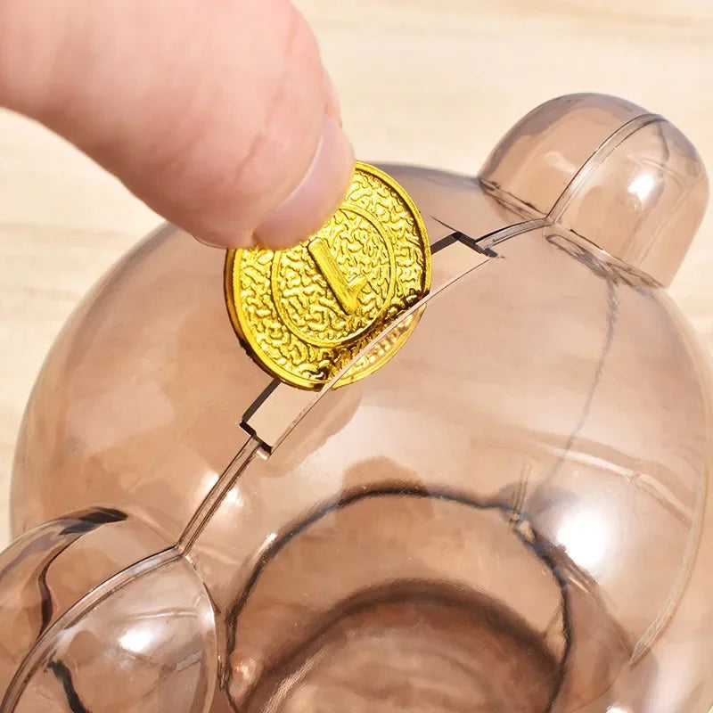 Transparent Bear Piggy Bank Creative Cartoon Money Saving Box Decor - 4