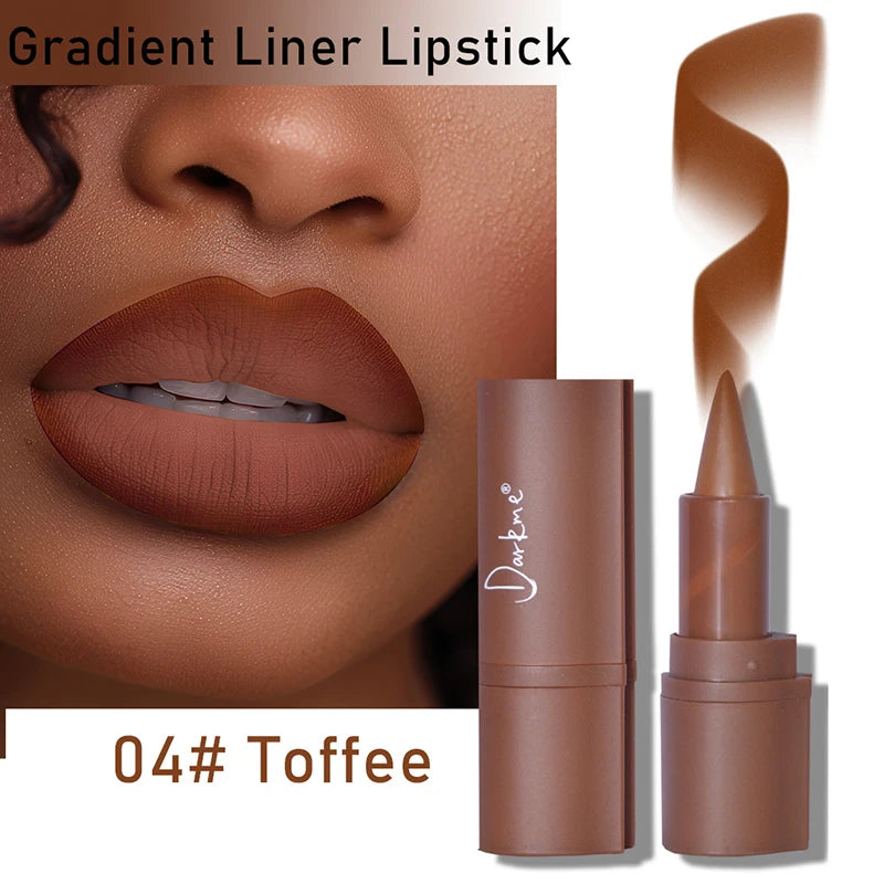 Tapered Gradient Velvet Matte Lip Liner & Contouring Tint Crayon - 6