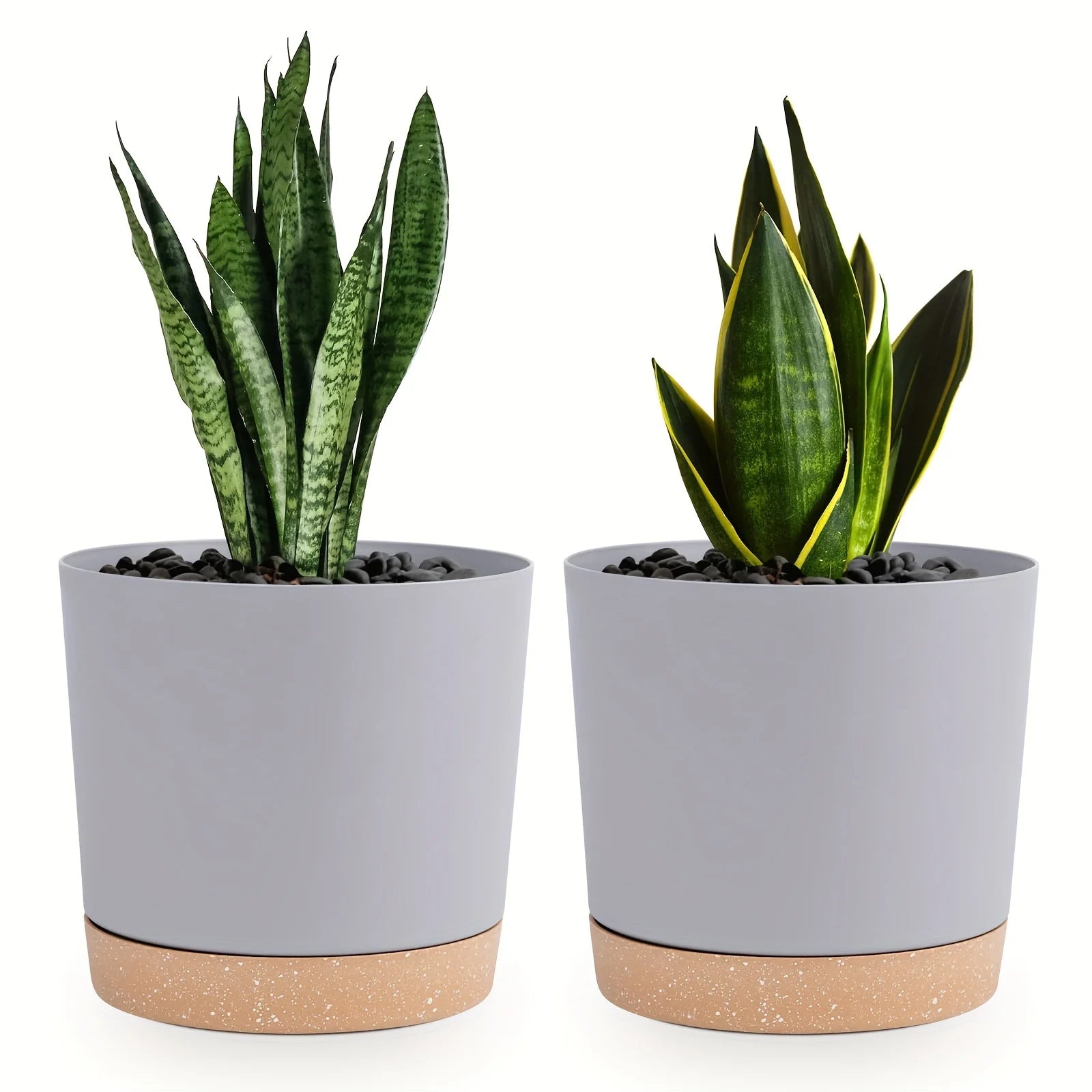 2pc 6.5 Inch Self Watering Flower Pot Detachable Round Plant Container - 10