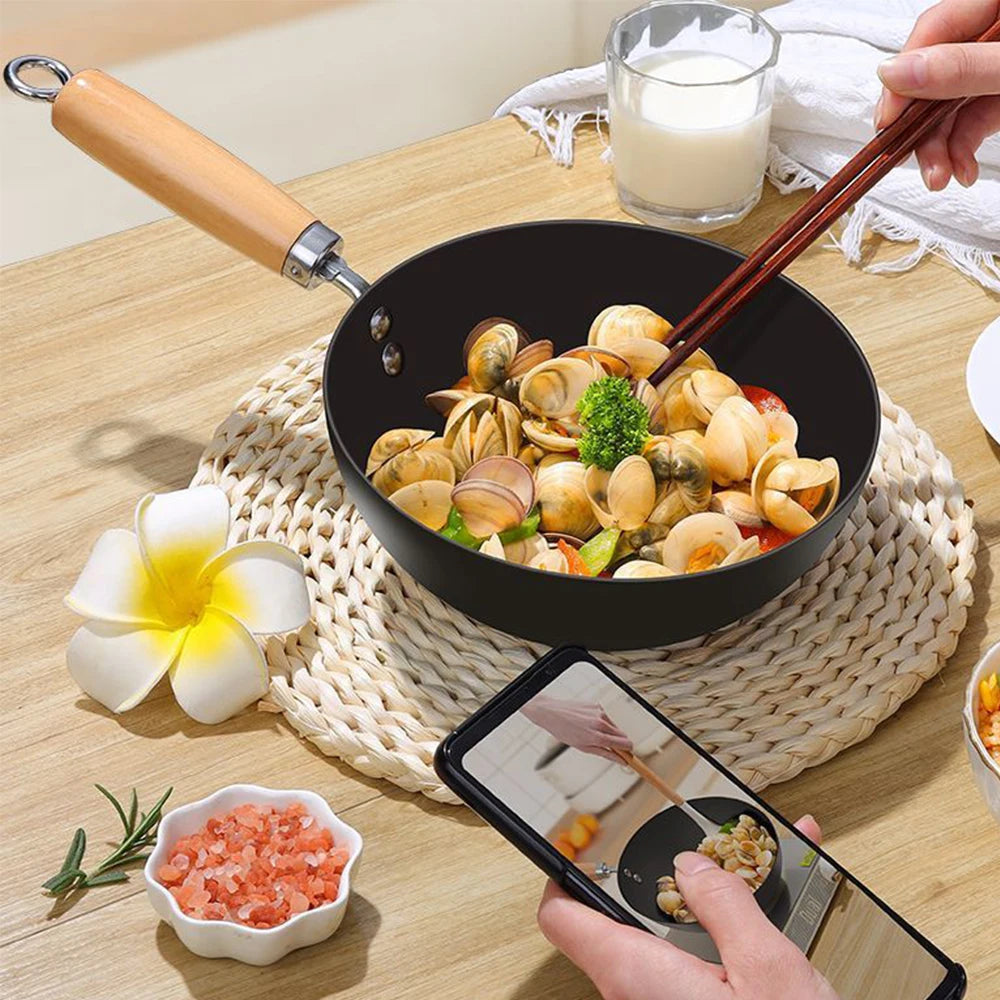 Non Stick Frying Pan Iron Wok Induction Kitchen Cooking Skillet Pan