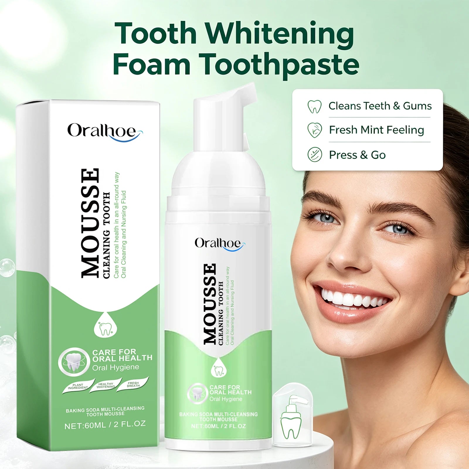Whitening Foaming Toothpaste Stain Removal Plaque Foam Mousse - 5