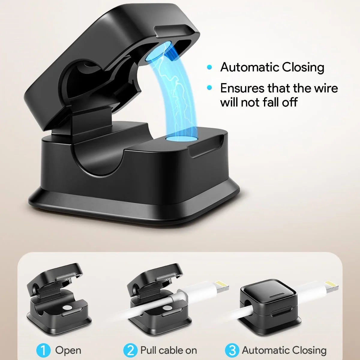 Magnetic Cable Clips Adhesive Cord Organizer Desk Wire Management Holder