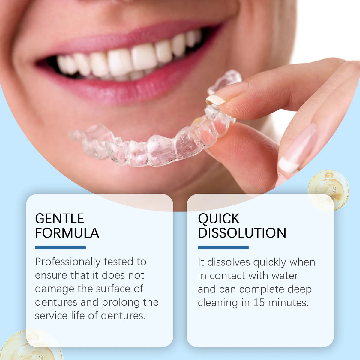 Denture Cleaning Effervescent Tablets Plaque Remover Care Cleaner